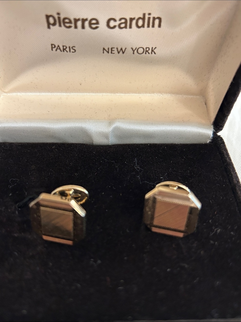 Pierre Cardin Gold-Toned Geometric Cufflinks